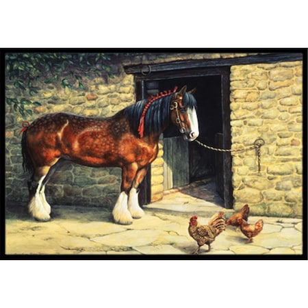 Jensendistributionservices Horse & Chickens by Daphne Baxter Indoor or Outdoor Mat, 24 x 36 MI2557271